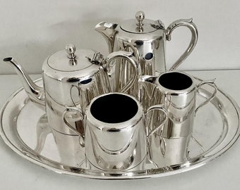 Vintage Silver Plated Hotel Quality Tea Set & Tray c.1920