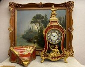 Rare Luxury Antique French Louis XV - Transition 18th Mantel Clock Artist Boutray A Paris Wood, gilt bronze Art Home Decor