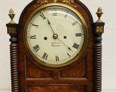 Luxuru Antique British Style English antiques Mantel Clock Artist Garrand Plymouth Artist Garrand Plymouth 19th Wood and bronze