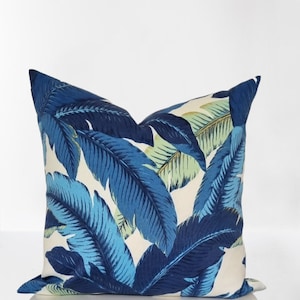 Kussenhoezen/kussens van blauw palmblad voor buiten - Tommy Bahama Aloe Blue B4