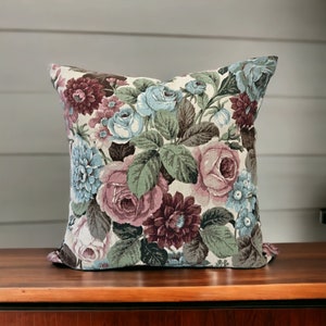 Vintage Teal and Maroon Sanderson Melrose Cushion Cover/Pillow