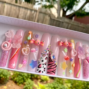 Your Sugariness | Press On Nails | Candy Nails | Kawaii Nails | Sugar Nails | 3D Nails | Nail Charms