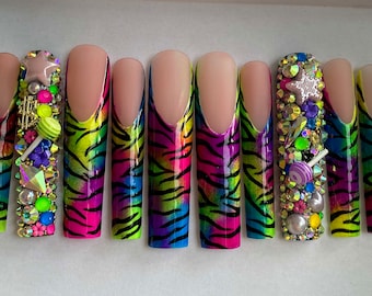 NEW | Rogue | Luxury Press On Nails | 90’s Nails | Colorful Nails