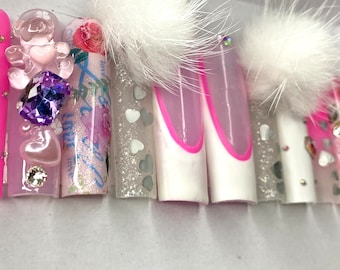 Amour / Uñas del Día de San Valentín / Prensa de lujo en las uñas