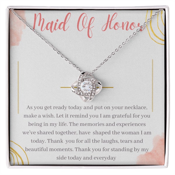 thumbnail image 2 of Maid Of Honor Thank You Necklace Custom Thank You Maid Of Honor Jewelry Personalized Maid Of Honor Thank You Gifts For Being My Maid Of Moh 2 of 10