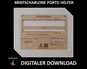 Laser Cutting Lightburn Plan Drawing - Template Letter Postage Measurements Units Helper Etsy Shipping- SVG DFX LBRN2 AI files in zip package