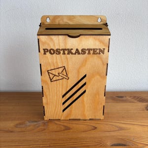 Postkasten aus Holz mit Motiv - Schule - zu Hause - Kinder - Geschenk Einschulung Geburtstag Dekoration Schultag Briefkasten Kummerkasten