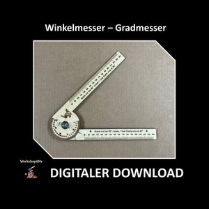 Laser Cutting Lightburn Plan Drawing - Protractor Degree Gauge Angle Indicator Ruler Workshop - SVG DFX LBRN2 AI files in zip package