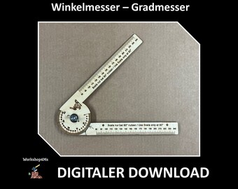 Laser Cutting Lightburn Plan Drawing - Protractor Degree Gauge Angle Indicator Ruler Workshop - SVG DFX LBRN2 AI files in zip package