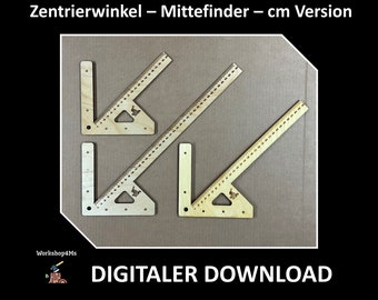 Laser Cutting Lightburn Plan Drawing - Centering Angle Center Finder Centering Knife Helper Workshop - SVG DFX LBRN2 AI files in zip package