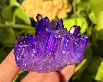 50g+ Natural Purple Titanium Rainbow Aura Quartz Crystal Cluster Vug,Mineral Specimens,Home decoration,Crystal healing,crystal Gifts