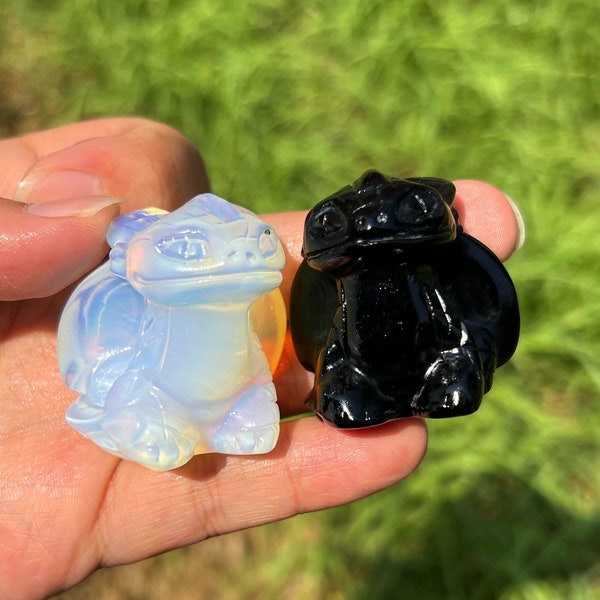 1.5"+ Natural Obsidian/Opalite Toothless Carved,Quartz Crystal Angel,Crystal Heal,Crystal Sculpture,Crystal Energy,Hand Carving,Crystal Gift