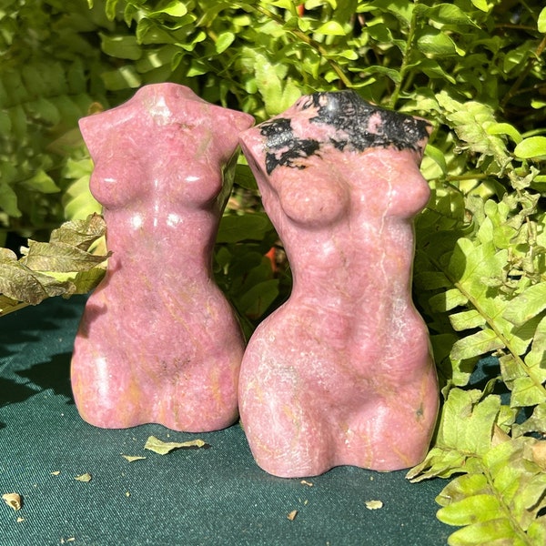 1pc 3" Natural Hand Pink Rhodonite Goddess Model,Quartz Skull Pink Crystal Model Body,Crystal Energy Sculpture,Reiki Heal,Crystal Gifts