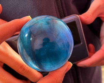 50/60MM Natural Blue fluorite ball,Quartz Crystal sphere,rock,Mineral Specimen,Reiki Healing,Crystal augury,Crystal Energy,Crystal Gifts