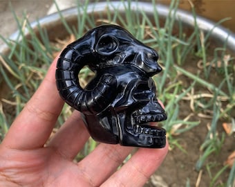 1PC Details about   Natural obsidian skull quartz hand carved sheep crystal skull healing 800g 