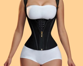 Shapewear Girdle, Fajas Colombianas with Row Buckle and Zipper, BBL Waist Trainer Corset, Plus Sizes Available