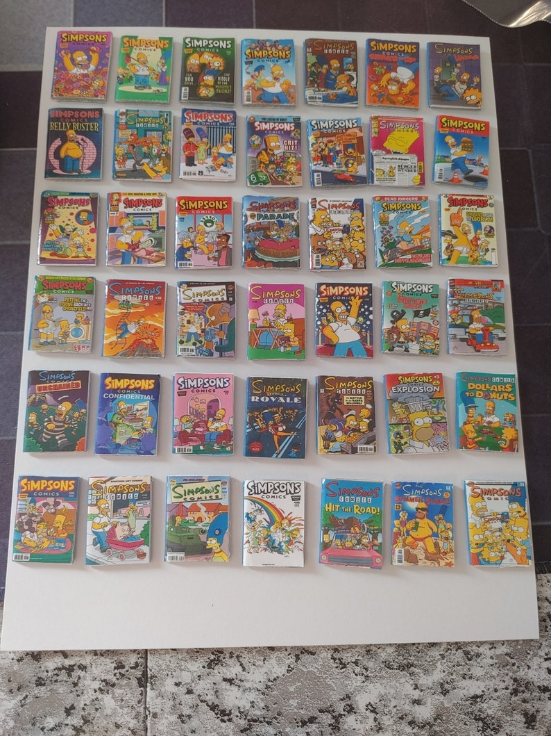 The Simpsons Miniature comics collection of 42 Sets 2 and 3 The Simpsons Comics The Simpsons Gifts Gifts For Her Gifts For Him image 3