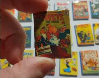 Popeye's Miniature 42 Comics Collection | Popeye the Sailorman Comics | Doll Comics | Dollhouse Miniature Comics