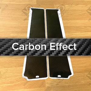 Renault Clio 197/200 Compatible MK3 Dry Carbon Weave Pillar Door Textured Black Vinyl Weatherstrips