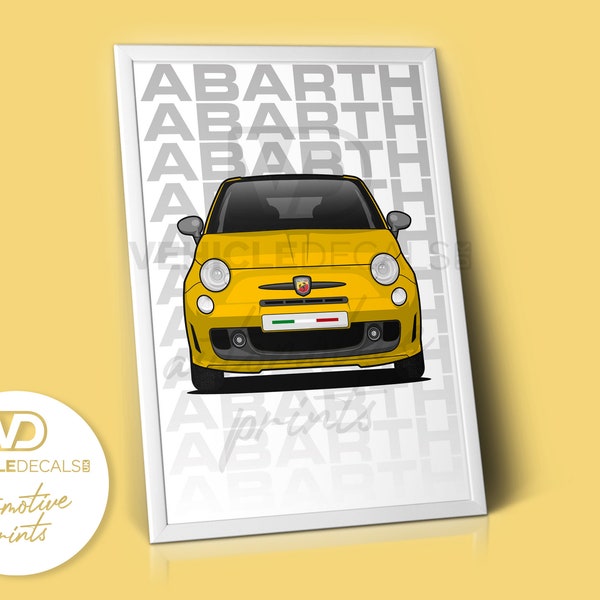 Fiat 500 Abarth Poster - Etsy