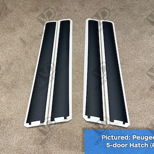 Peugeot 106 5dr Compatible 5 door B Pillar Door Textured Black Vinyl Weatherstrips (P1 and P2) 8659ZQ