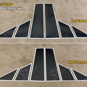 Fiat 500 kompatibel Abarth (595 695) B-stolpe texturerad och kolfiberdörrtätningslist dörrdekaler