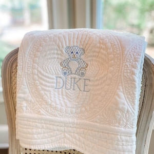 Monogrammed Heirloom Baby Quilt Baby Gift Personalized Baby Shower Gift Personalized Baby Blanket Monogrammed Baby Blanket Etsy