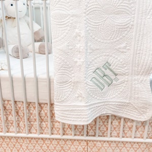 Monogrammed Heirloom Baby Quilt | Baby Gift Personalized | Baby Shower Gift | Personalized Baby Blanket | Monogrammed Baby Blanket