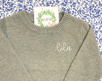 Monogrammed Children's Sweater, Kid's and Baby Embroidered Sweater, Monogram Sweatshirt for Kids, Personalized Children's Sweater, Gift