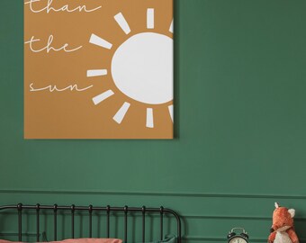 Brighter Than The Sun, Boho-bevestiging WordArt, kinderkamer, moderne citaat WordArt-AFDRUKBAAR | DIGITALE download: 8 x 10, 12 x 16, 16 x 20, 18 x 24