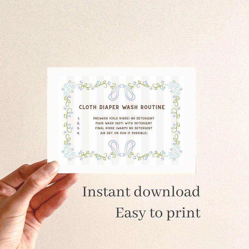 Cloth Diaper Wash Routine Printable | Simple Cloth Diaper Laundry Guide ...