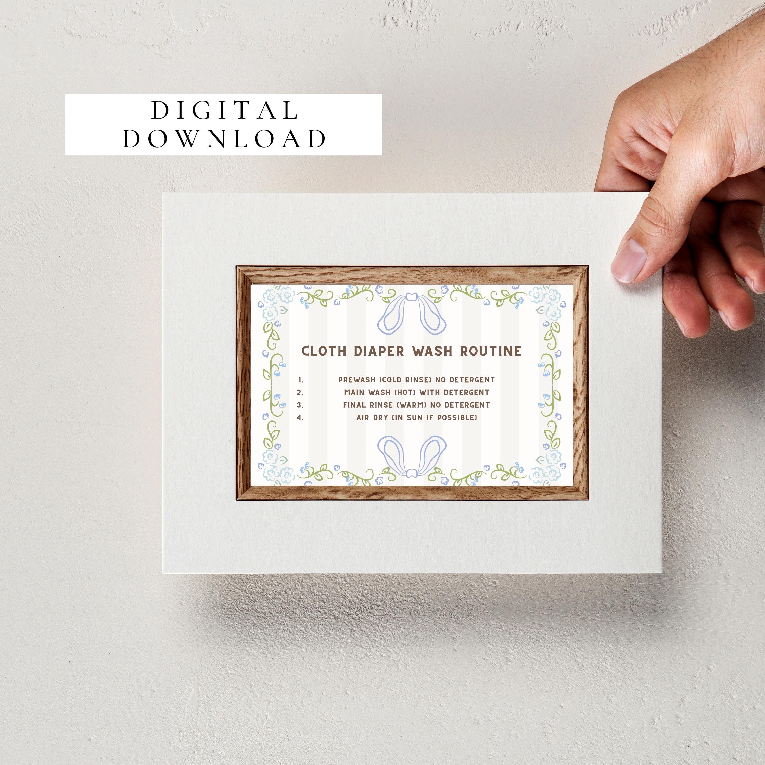 Cloth Nappy Washing Routine Cloth Diaper Wash Routine Printable | Simple Cloth Diaper Laundry Guide ...
