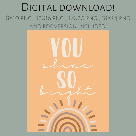 You Shine So Bright Classroom Decor Be Kind Boho Etsy