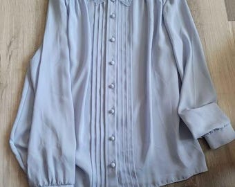 Vintage St. Michael-blouse uit de jaren 80 met kanten kraag xl NWOT