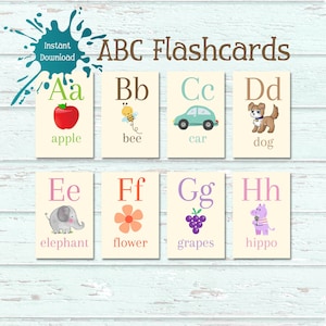 Druckbare ABC Karteikarten | Digitaler Download | Sofort Download | Alphabet | Vorschule | Homeschool | Lernen | Frühe Kindheit
