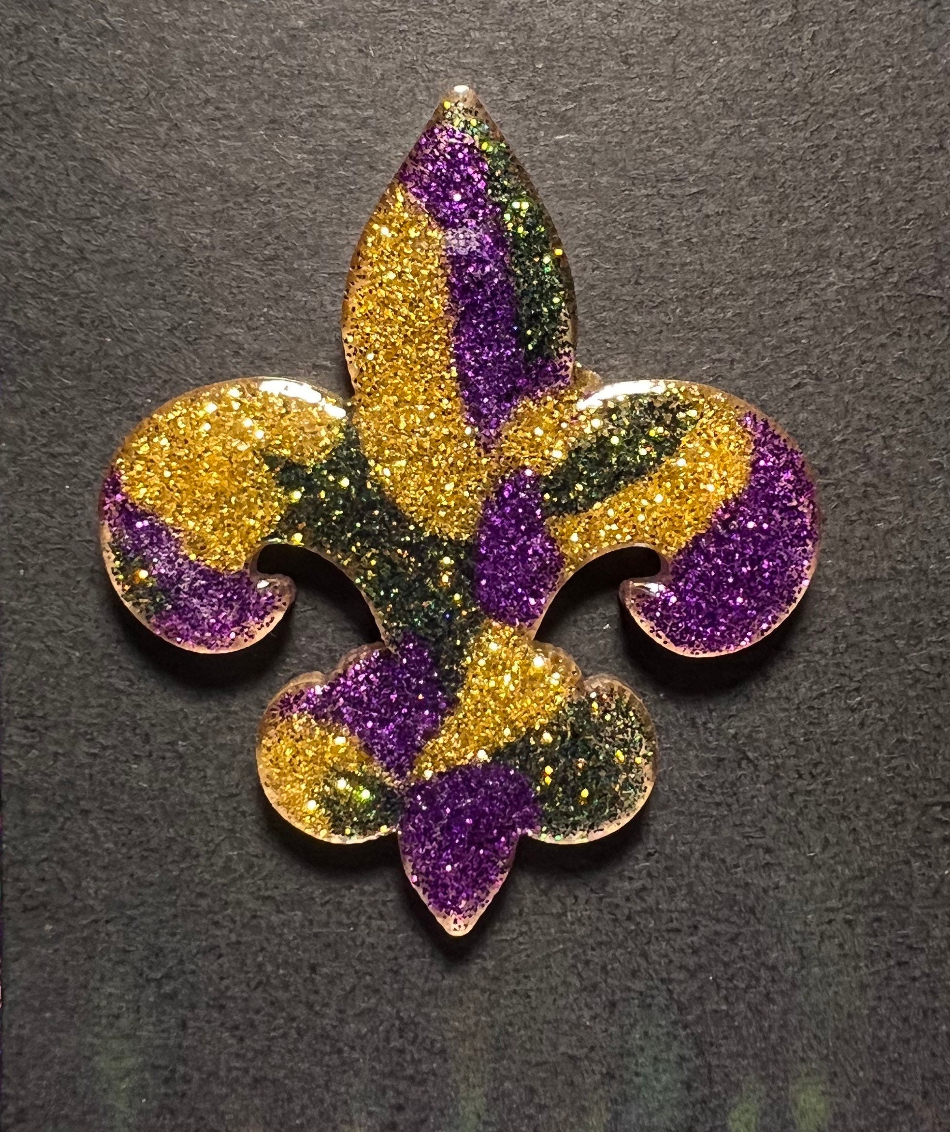 Custom Louisiana Mardi Gras Glitter Glam Keychain