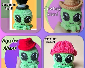 Baby Alien with Hat Pack! **crochet pattern**