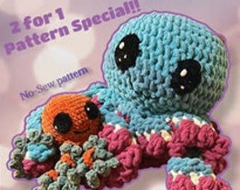 Giant and Baby Octopus Crochet *Pattern* 2 for 1!