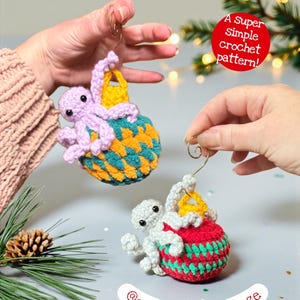 Octopus on a Christmas Ornament **crochet pattern**