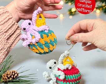 Octopus on a Christmas Ornament **crochet pattern**