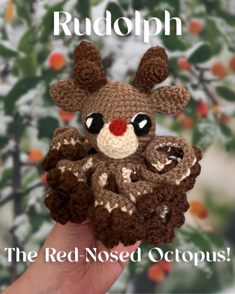 Pattern Rudolph the Red-Nosed Octopus image 1