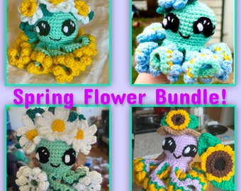 Spring Flower Octopi Pattern Bundle