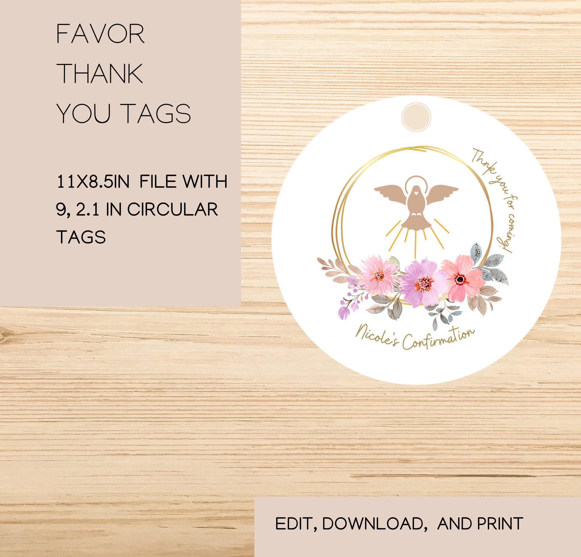 Catholic Confirmation Printable Favor Tags . Printable Favor Tags ...
