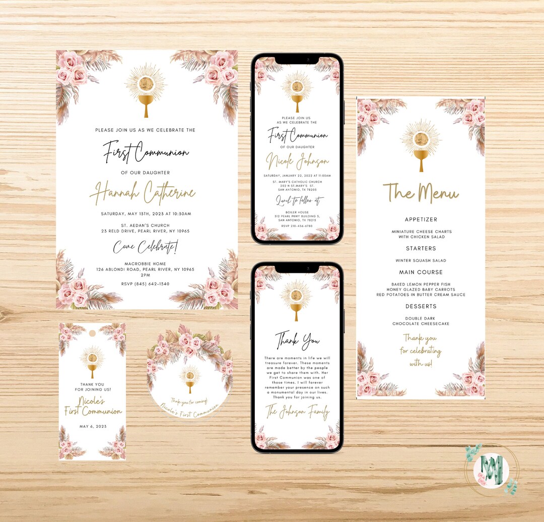 First Communion Bundle First Communion Digital and Printable First Communion Bundle First Communion Digital and Printable