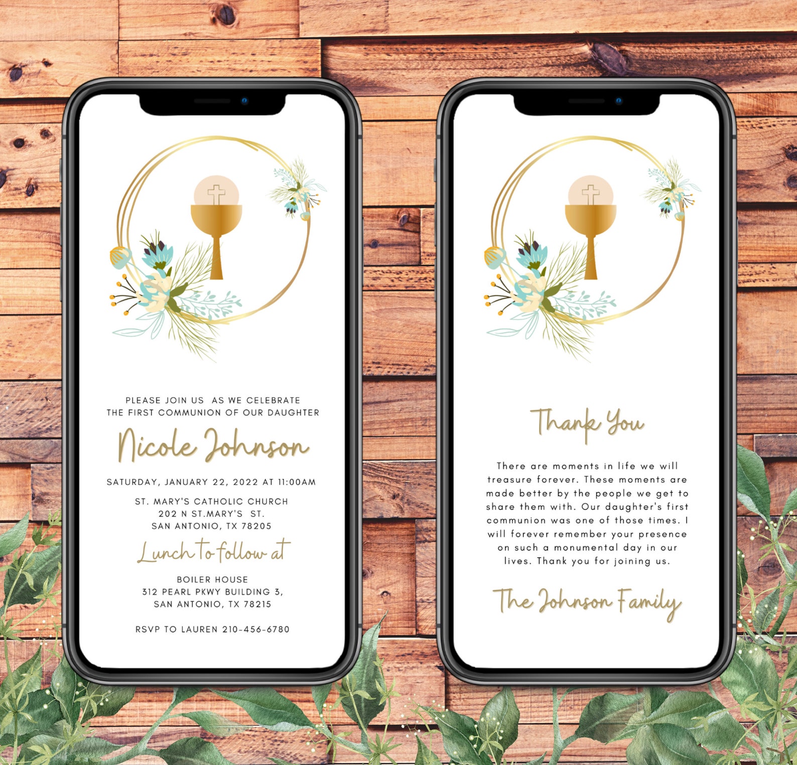 Digital First Communion Invitation Digital Communion Invitation ...