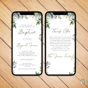 Digital Baptism Invitation: Editable Canva Template (Instant Download)