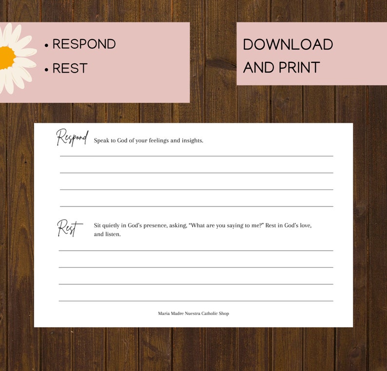 Lectio Divina Daily Journal Printable Download Catholic Prayer - Etsy