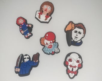 Halloween Croc Charms, Horror Characters Croc Charms, Creepy Croc Charms