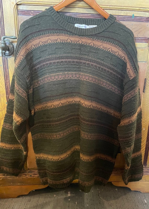 Vintage Claiborne Funky Striped Sweater Etsy