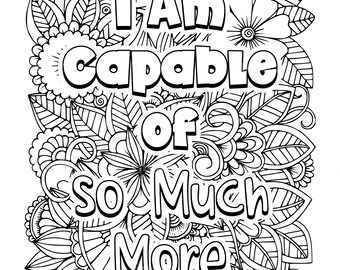 Quotes Coloring Page Etsy